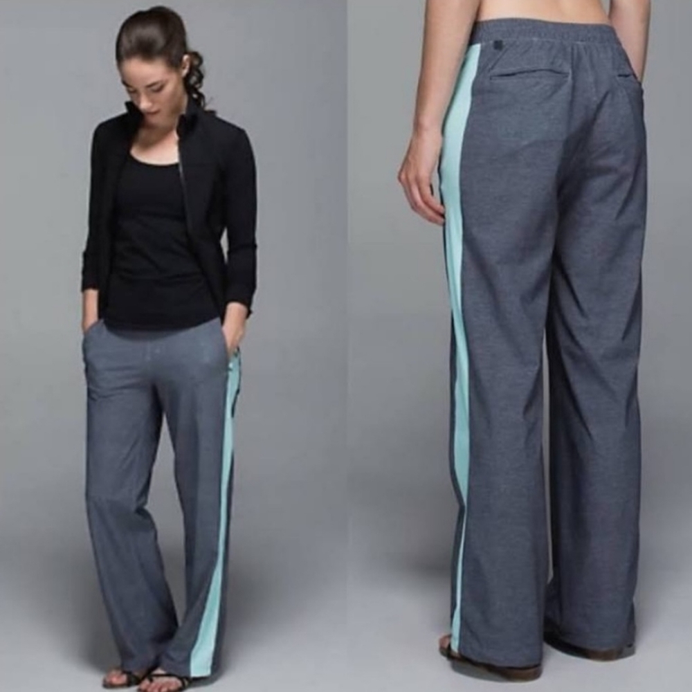 Lululemon Athletica Grey and Blue City Summer Pant; Size 8